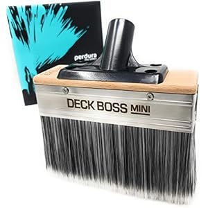 Deck Stain Brush Applicator – Deck Boss Mini by Perdura – 6 inch Paint Brush Stain Seal and Paint for Decks Fence Siding – for Water and Oil Based Coatings on Wood Concrete Rough or Smooth