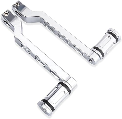 Miniatura 7 de KICRY Palancas de palanca de cambios para el talón de la motocicleta, 2 piezas, pedales de palanca de cambios de aluminio CNC negros compatibles con