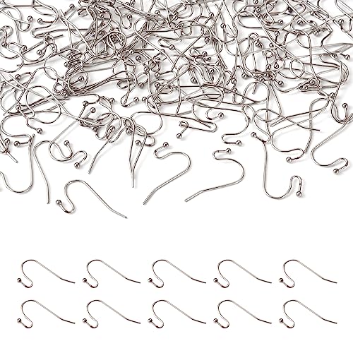 Pandahall 300pcs Stainless Steel Earring Hooks Surgical Hook Earwire with Ball End Fish Ear Wire for...