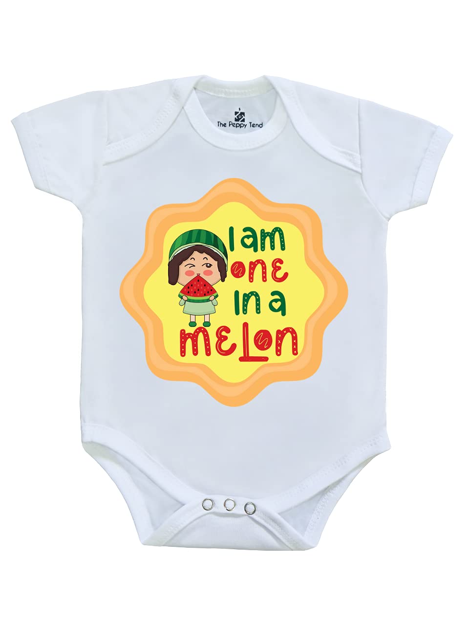 The Peppy Tend I'm One In a Melon Baby Unisex Onesie-Romper Half Sleeves Regular Fit