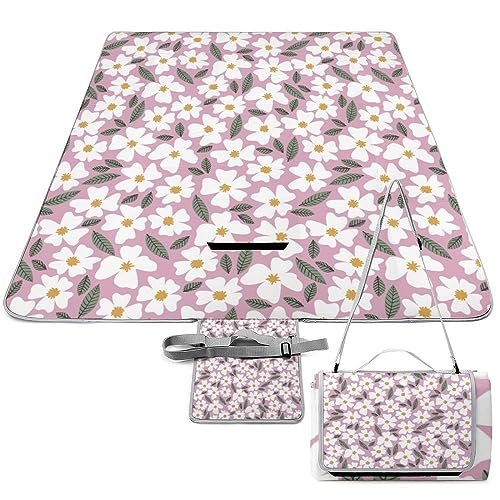 Colours-Pattern Picnic Blanket Waterproof Foldable, Large Outdoor Picnic Blanket Beach Blankets Camping Blanket Travel Mat, Shoulder Strap Tote, Rectangle 58x58in