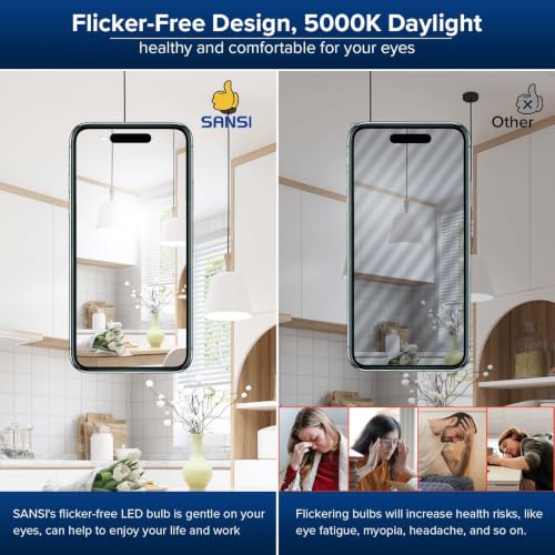 Image of SANSI 300W Equivalent 5000 Lumens LED Light Bulb, 5000K Daylight 2-Pack