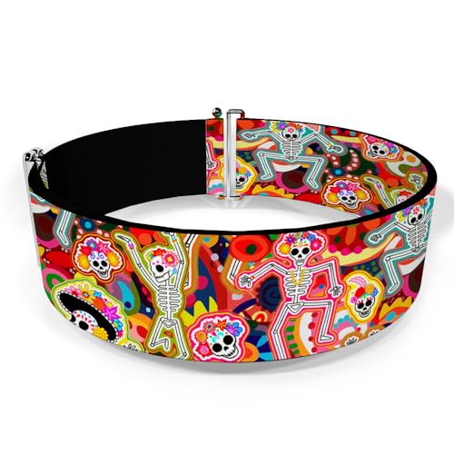 Buckle-Down Women's Cinch Belt Dancing Catrinas Multi Color 23 to 42 Inch, Multicolor2