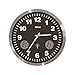 Mebus Radiowy zegar ścienny z termometrem analogowy czarny 41239, srebrny, srebro