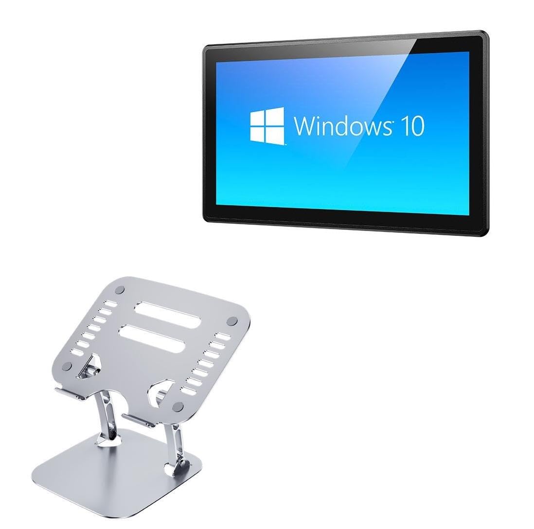 BoxWave Stand and Mount Compatible with Emdoor EM-PPC15S Pro - Executive VersaView Laptop Stand, Ergonomic Adjustable Viewing Angle Metallic Riser - Metallic Silver