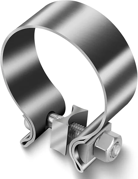 SAQXK 1pcs 3in Band Exhaust Clamp for Pipes Exhaust Tips, Mufflers Exhaust Narrow Lap Butt Clamp Exhaust Clamp Heavy Duty Clamp 304 Stainless Steel Durable