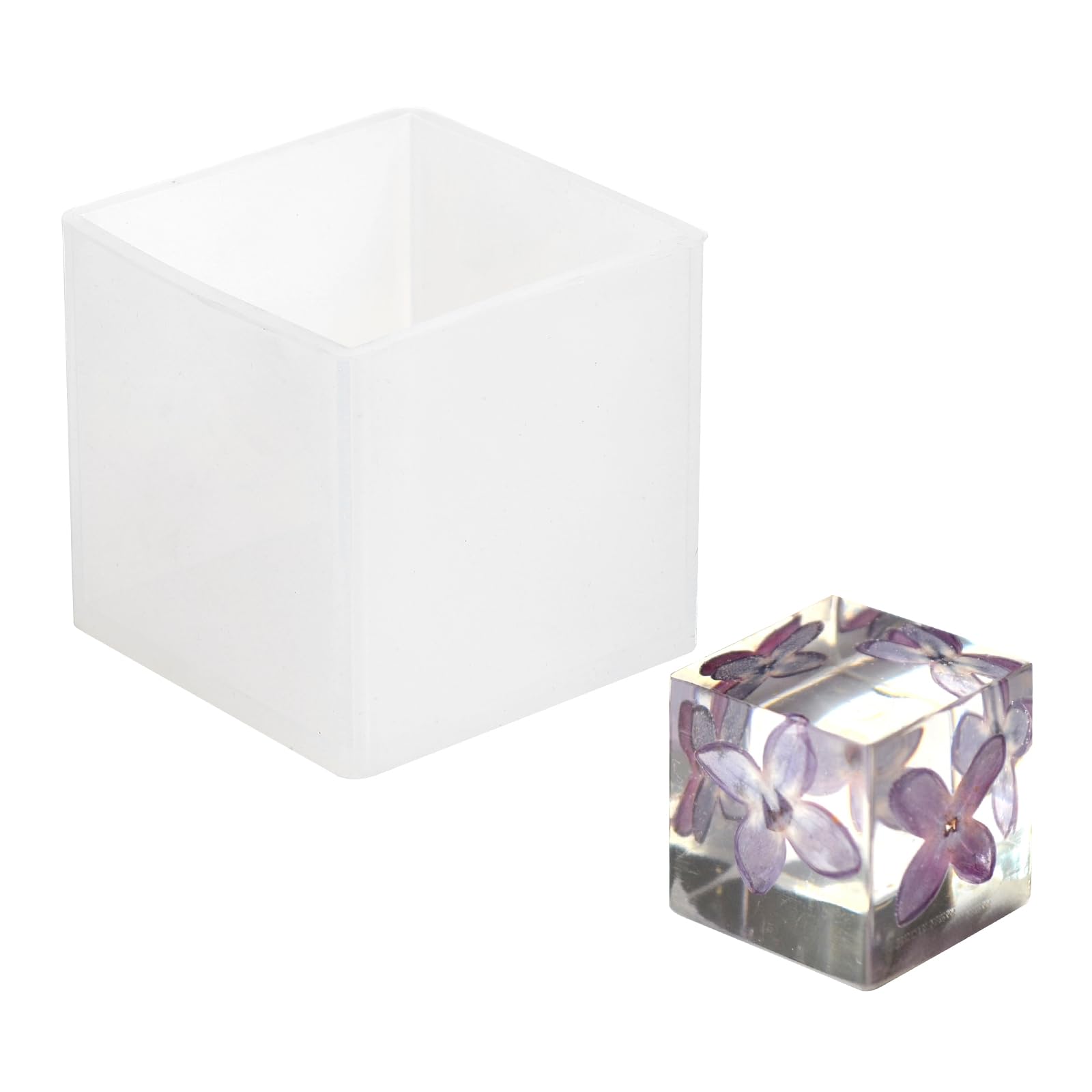 PATIKIL Cube Resin Mould, 1.6" Large Deep Square Epoxy Resin Casting Mould Silicone for DIY Art Craft, Candle, Soap, Ornaments, Resin Making (Beige)