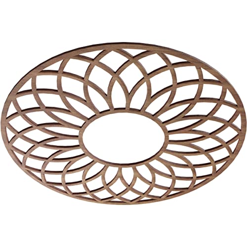 Image of Ekena Millwork 22 inchOD x 7 1 /2 inchID x 3 /8 inchT Cannes Wood Fretwork Pierced Ceiling Medallion, Walnut