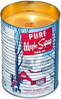 Handcrafted Maple Syrup Tin Candle, Authentic Maple Scent with Natural Soy Wax (Wooden Wick)