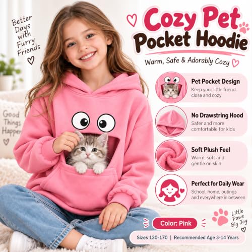 Pull Pocket For Dogs Girls Cat Hoodie With Pouch Pet Carrier Hoodies Pocket - image 5