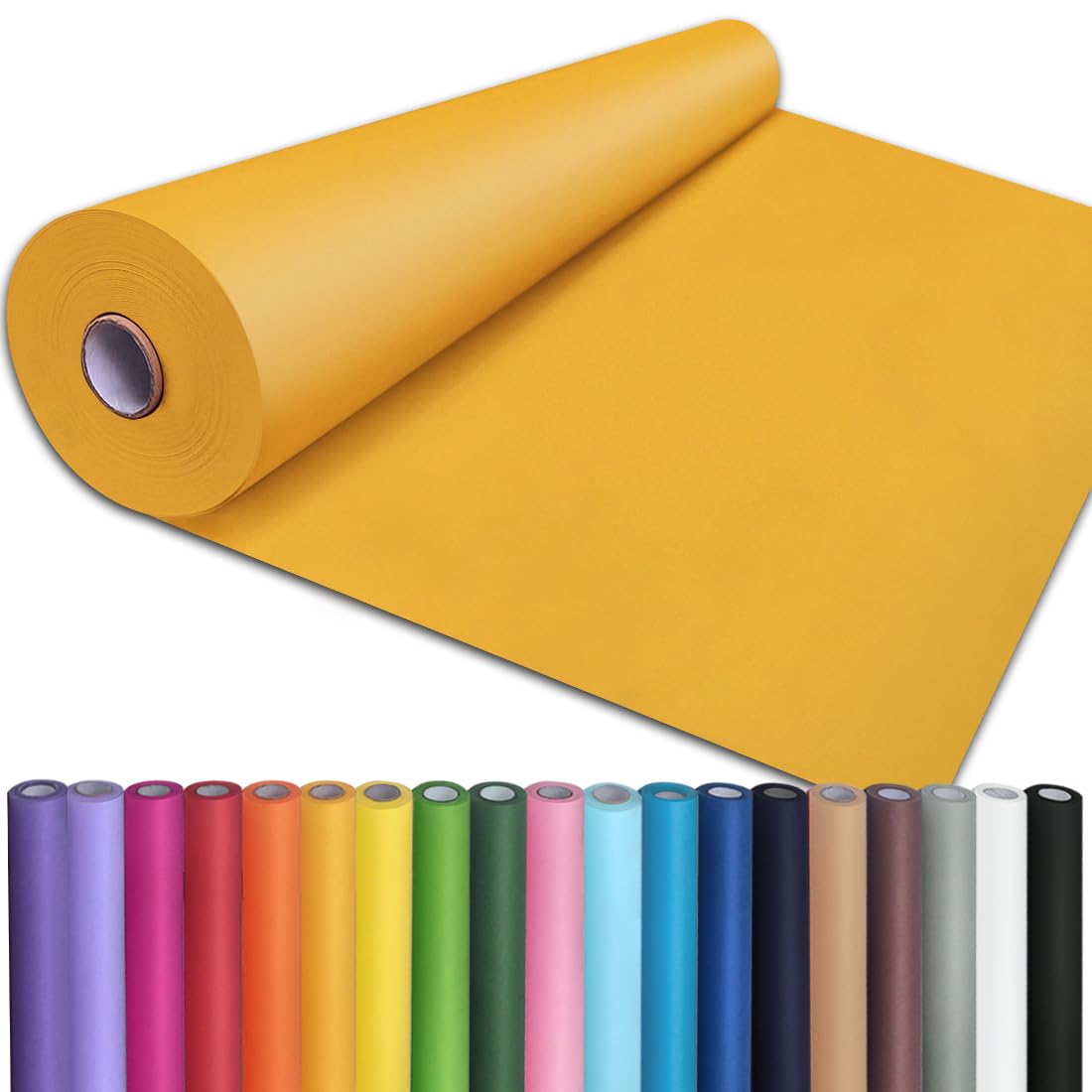 PerkHomy 24" x 2,400" (200') Orange Kraft Paper Roll for Craft Bulletin Board Paper Art Table Covering Crafting Gift Wrapping Bouquet Packing Parcel 80GSM 55LB (Orange, 24" x 200')