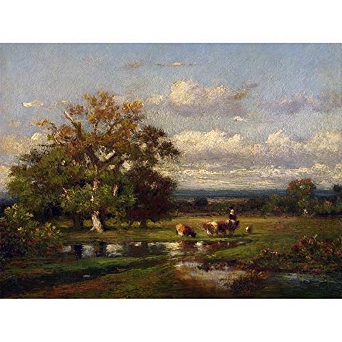 Artery8Jules Dupre Landscape With Cattle C1865 Painting Unframed Wall Art Print Poster Home Decor Premium