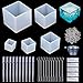 Produktbild Zeagro Resin Casting Moulds, 145 Stück Mold Kit Crafts, 5 Silikon Würfelform Anhänger Set Kit, 100 Augenschrauben, 10 Einweg-Plastikbecher, 10 Rührer, 10 Tropfer, 10 Einweghandschuhe