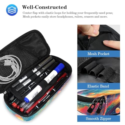 Sac à dos Galaxie Planète grand format avec trousse scolaire assortie pour élèves - 5