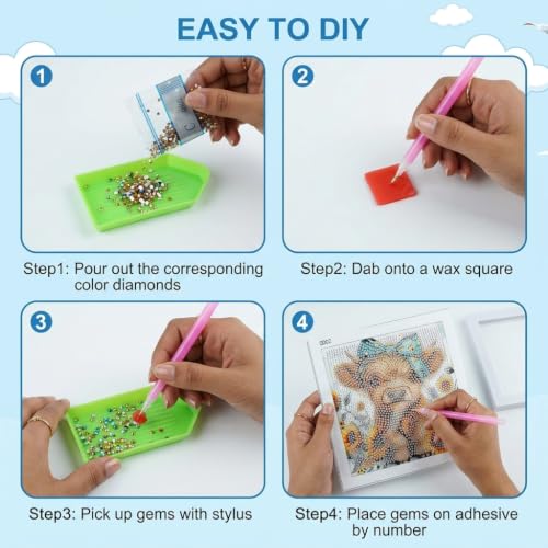 Image of PATPAT Diamond Painting Kit for Kids 5D Animal Art Craft with Frame