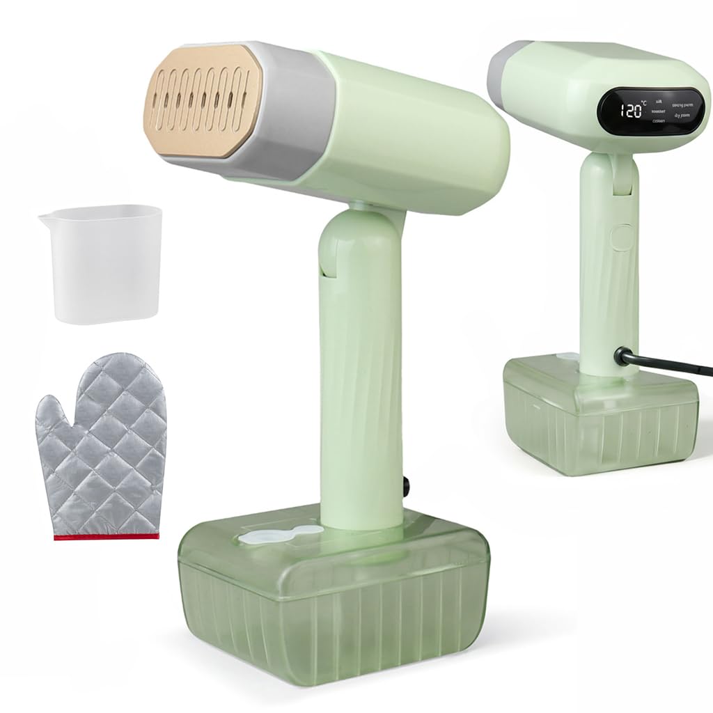 Parownica LED 1800W, 5 biegów przenośna parownica stała, żelazko do koszul, zbiornik żelazka parowego 330ml, z rękawicami do prasowania, do domu, biura, podróży, Steam Iron do usuwania zmarszczek
