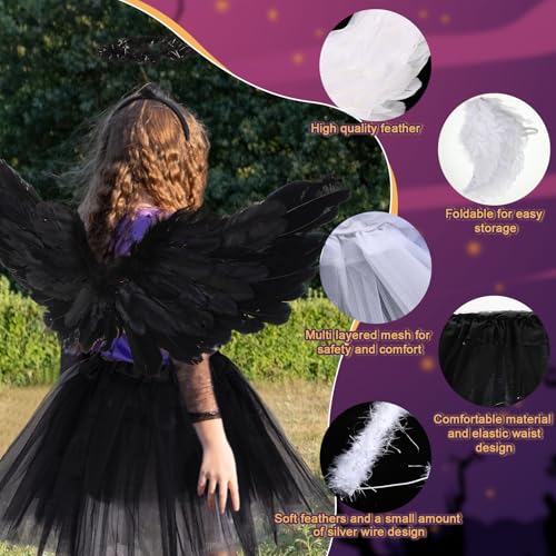 Set de Disfraz Ángel Halloween para Niñas 6 Piezas miniatura 3