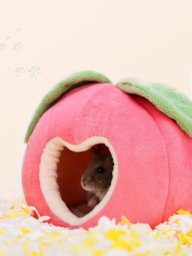 ハムスター寝袋 Amazon | 小動物 ハムスター ハウス 桃 冬用 ハンモック柔らかい