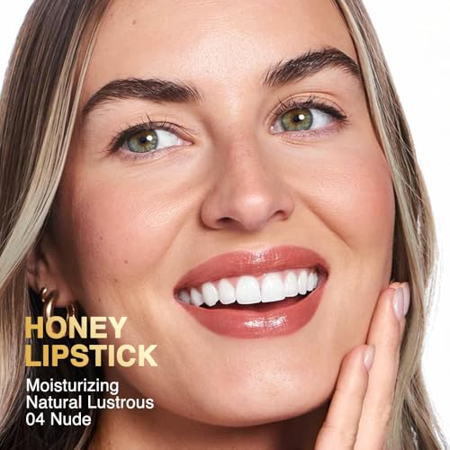 Image of evpct Nude Honey Lipstick Moisturizing Tinted Lip Balm for Older Women | Hydrating Formula Tinted Lip Oil Stick, Sheer Lightweight Softening, Shine Glowy Lipgloss Lips Color Tint Stain, Cruelty-Free