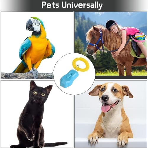 AYNEFY Pet Behavioral Training Clicker, Shaped Adjustable 3 Gears Pet Dog Training Clicker with Wrist Strap for Dogs Cats Birds Horses (Sky Blue) AYNEFY Pet Behavioral Training Clicker, Shaped Adjustable 3 Gears Pet Dog Training Clicker with Wrist Strap for Dogs Cats Birds Horses (Sky Blue)