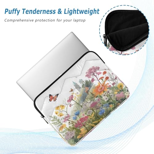 Funda para portátil de 13-14 pulgadas con diseño de mariposas y flores miniatura 5