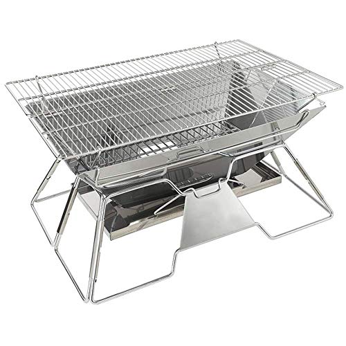 DLINMEI Portable Outdoor Grill, Thick Stainless Steel Charcoal Oven, Household Barbecue Tray, Suitable for More Than 5 People