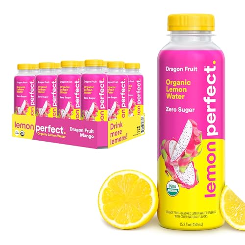 Lemon Perfect Dragon Fruit Lemon Water, Organic, Zero Sugar 12 Pack