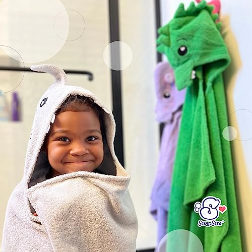 Soapsox Premium Hooded Towel For Kids | Ultra Soft, Extra Large Towel Bathrobe | 100% Cotton Bath Towel With Hood For Girls Or Boys | Hippo | For Bath And Swim, Beach, Pool Wrap And Blanket #TOP5