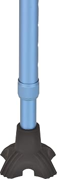 NOVA Small Quad Cane Tip 3 x 3 Rubber Base with Non-Slip Grip Traction, Replacement Walking Cane Tip for Added Stability & Balance, Fits All 3/4 Diameter Canes