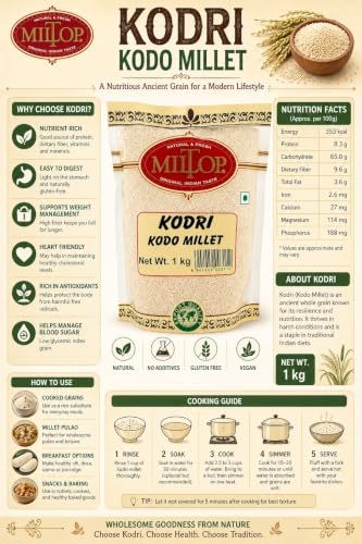 Image of Miltop Kodri-Kodo Millet, 1 kg (Healthy Diabetic Food)