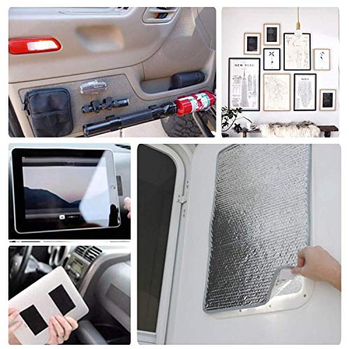 Heavy Duty Mounting Tape Double-Side Hook Loop Strips Tape Sticky Fastener Waterproof Indoor Outdoor Use for Holds Picture Frame and Tools (Black, 4x6 inch)