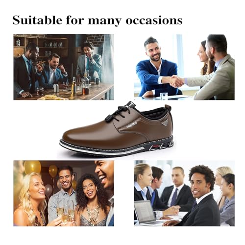 Mens Casual Oxfords Leather Business Office Loafers Comfortable Fashion Lace-up Formal Flat Shoes4