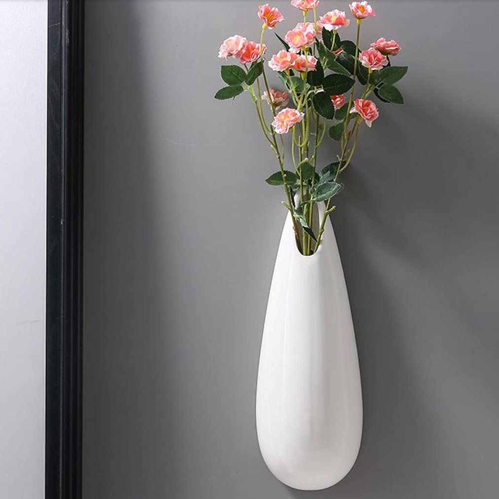 Wiszące donice Wiszące Doniczki Ścienne - Ceramiczny Wzór Kropla Wody, Doniczka Kwiatowa, Wiszące Polne Kwiaty Trawy, Sukulenty i Zioła, Mini Wazon Wystrój Domu, Zestaw 3 Wiszących Koszy na Rośliny (Kolor: Szary