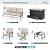 PHI VILLA 8 PCS Patio Furniture Set with Fire Pit Table,Metal Outdoor Furniture with 3-Seat Bench Sofa, Swivel Sofa Chairs, Leg Chair & Ottoman, Modern Patio Set, Beige