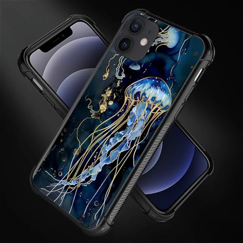 Coque iPhone 11 méduse bleu foncé en polycarbonate rigide - 2