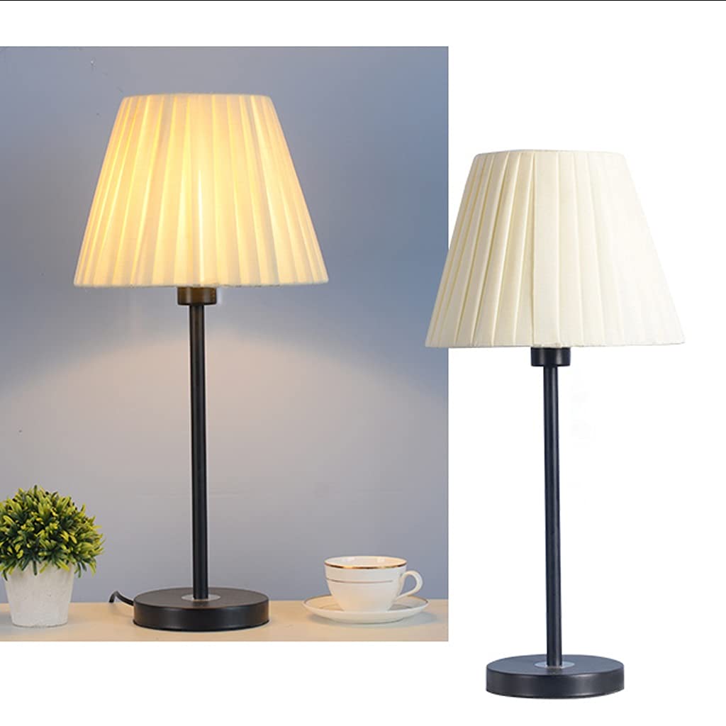 Lámpara de mesa Lampada da tavolo con paralume in tessuto Lampada da comodino semplice lampada da comodino in ferro semplice adatto for soggiorno e camera da letto dormitorio y sala de estar