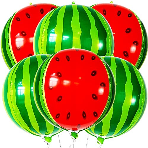 Katchon, Watermelon Balloons For Summer Party - Big 22 Inch, Pack Of 6 | One In A Melon Party Decorations | Watermelon Party Supplies For Summer Party Decorations | Watermelon Decorations For Birthday #TOP29