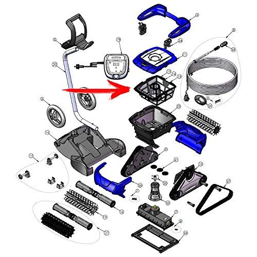 Zodiac Filtre Débris Larges 200µ Vortex – Bac 5L Pour Robots Piscine RV/OV, Nettoyage Printemps Feuilles & Aiguilles, Transparent/Gris (R0643700)