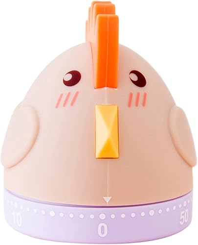 LIFKOME Bonito temporizador de cocina con temporizador mecánico de pollo para niños, temporizador de huevo de cuerda de 60 minutos para gestión del