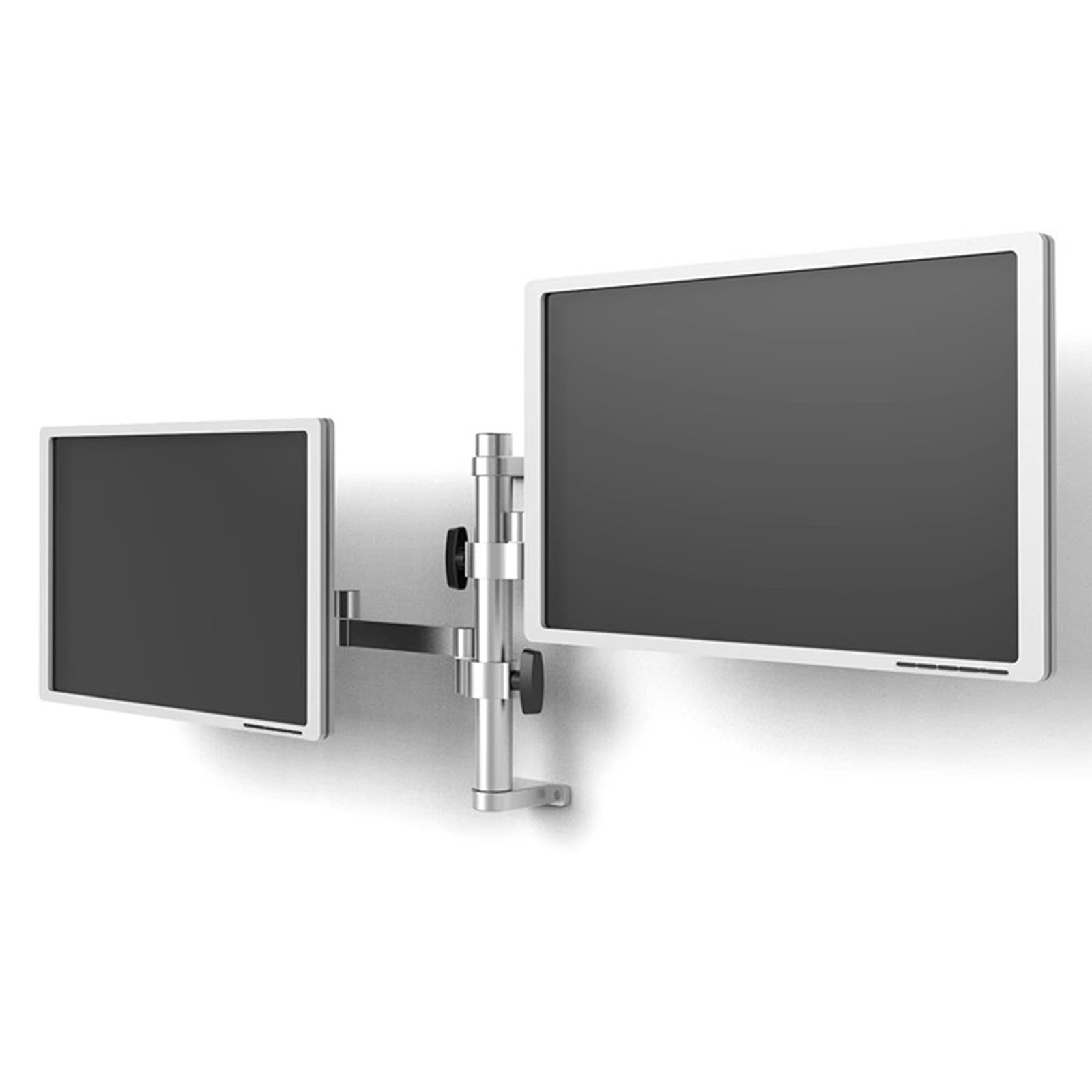Soporte De Pared para Dos Monitores, Brazo De Aleación De Aluminio, Altura/ángulo Ajustable, Soporta hasta 8 Kg Cada Uno, con Conexión 75x75/100x100mm