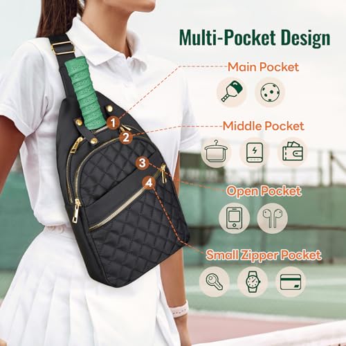 Sac de pickleball en polyester hydrofuge avec fermeture éclair