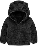 Karlywindow Toddler Baby Boy Girl Little Cute Bear Hoodie Jacket Sherpa Fuzzy Winter Warm Sweatshirt