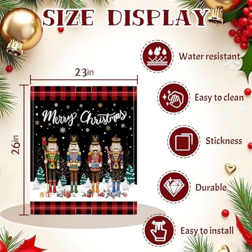 Image of Christmas Nutcracker Dishwasher Magnet Cover, 23x26In Nutcrackers Dishwasher Magnet Sticker for Kitchen Winter Holiday Decor Refrigerator Magnet Covers Magnetic Fridge Panel Decal
