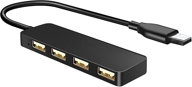 USB Hub, 4-Port USB Hub Ultra Slim Portable USB Splitter for iMac Pro, MacBook Air, Mac Mini/Pro, Surface Pro, Notebook PC, Laptop, USB Flash Drives, and Mobile HDDusb 2.0 hub black