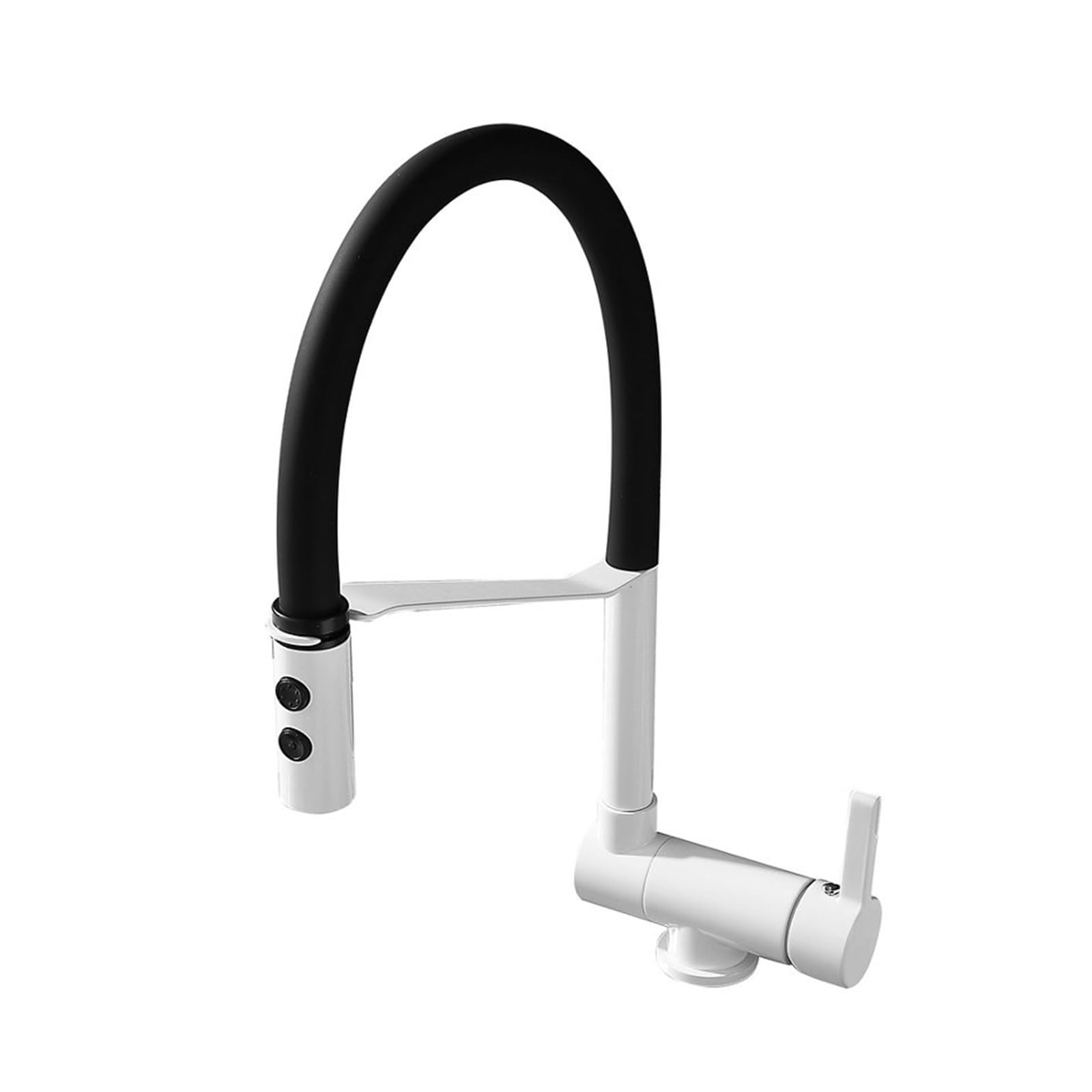 ZYCHSJXA Front Window Kitchen Tap Folding White Sink Taps Mixer Brass 2 Modes 360° Swivel-White