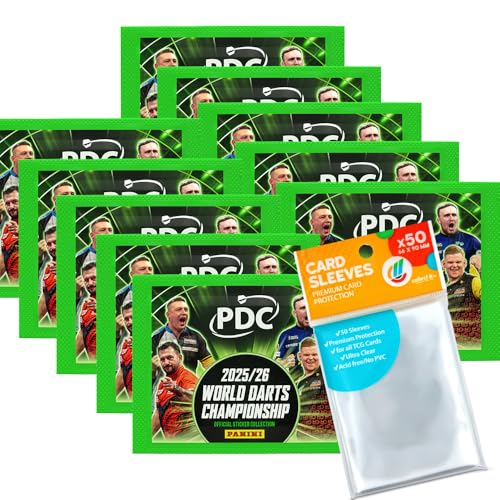 Bundle with Darts PDC World Championship Sticker 2026-10 Bags + Exclusive Collect-It Cases