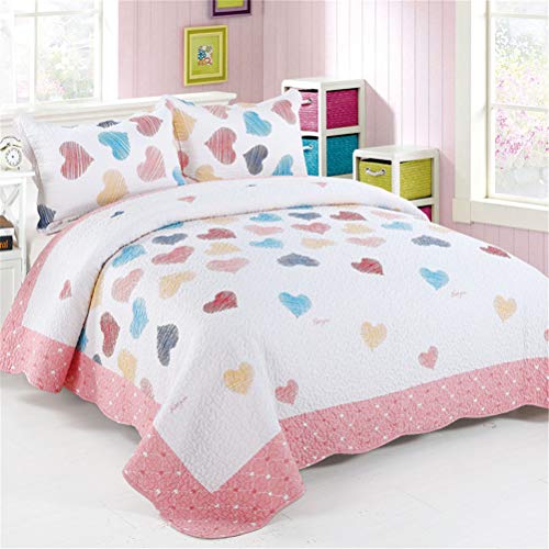 ADGAI Juegos de Colcha cubrecamas de Impresión del corazón del Amor 