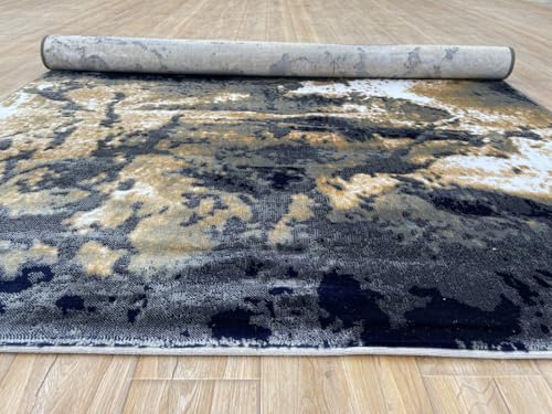 Image of Modern 2x5 Feet (60x150 CM) Silk Touch Carpet for Hallway Bedroom | Washable Anti-Skid | Multicolor Spiral Pattern | Stain-Resistant Floor Rug for Bedside Hallway