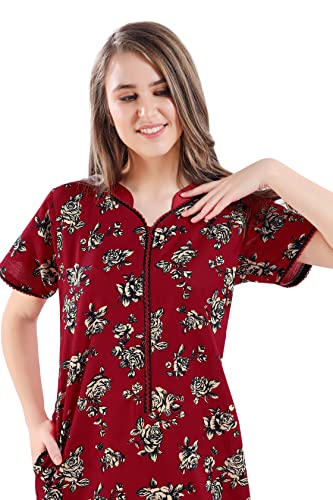 Image of AV2 Women Printed Cotton Nightwear Nighty|Womens Night Wear Maxi 7209