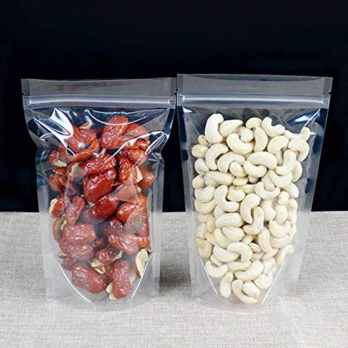 Nimida™ Transparent Both Side Clear Standup Pouch with Zipper | Zip Lock Bag | Food Grade | Size 5" x 8" | APX Cap -250 grs | Retail Packaging (Pack of 100) (B08QZPTTMD) Amazon Price History, Amazon Price Tracker